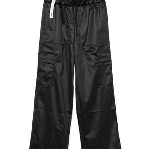 NWT RAINS Black Cargo Pants Wide-Leg | Unisex M | Drawstring Waist & Ankle Hem